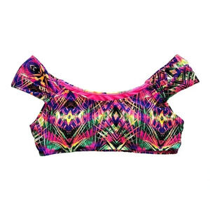 Coral Tropics Pink Tropical Swim Bikini Top L